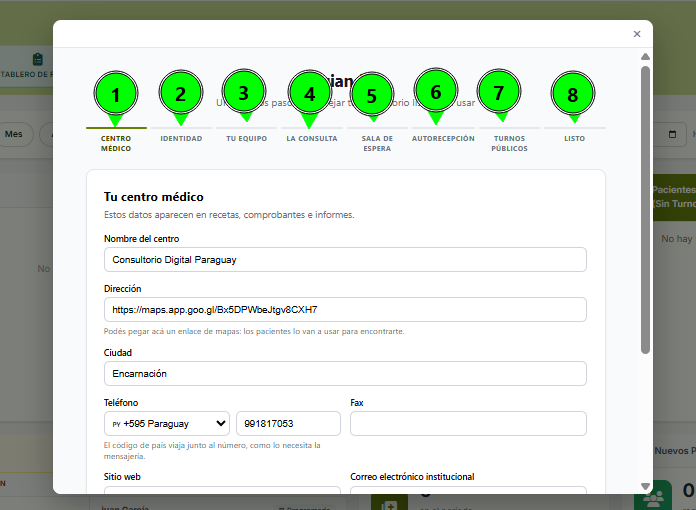 Asistente de configuracion inicial